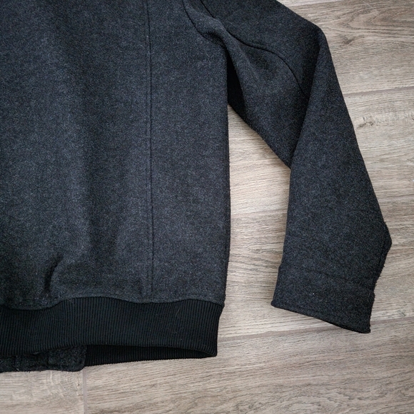 Zara Black Wool Blend Pocket Jacket With Elastic Waist Band Mens Small - Picture 15 of 16